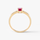 Pierścionek złoty z rubinem TRIO