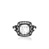 Pierścionek srebrny czarne rodowanie METEORY