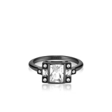 Pierścionek srebrny czarne rodowanie METEORY