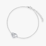 Bransoleta srebrna z motywem serca