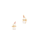 Kolczyki złote bałwanek z perłami