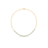 Naszyjnik złoty z szmaragdami i diamentami