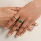 Pierścionek złoty ze szmaragdami TRIO