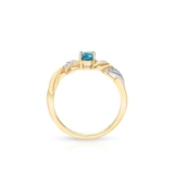 Pierścionek złoty z topazem i diamentami