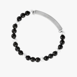 Bransoleta ze stali z onyksami