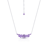 Naszyjnik srebrny Kwiaty Nocy Fioletowy Bez