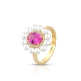 Pierścionek srebrny z perłami