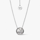 Naszyjnik srebrny z cyrkonią i diamentem