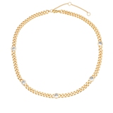 Naszyjnik z mosiądzu i białymi cyrkoniami Boss Babe