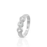 Pierścionek srebrny z cyrkoniami W.KRUK