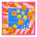 Chusta Jedwabna Kwiaty Nocy Cytrusy