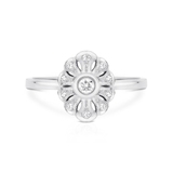 Pierścionek białe złoto z brylantami