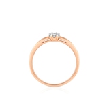 Pierścionek różowe złoto z brylantami