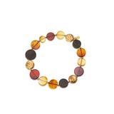 Bransoleta złocona z bursztynami