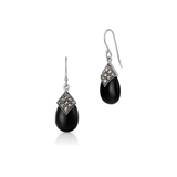 Kolczyki srebrne z onyksami i markasytami