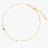 Bransoleta srebrna z perłami