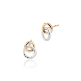 Kolczyki złote przeplatane obręcze