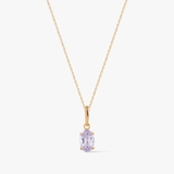 Wisiorek złoty z fioletową cyrkonią