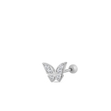 Kolczyk srebrny motyl z cyrkoniami