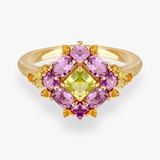 Pierścionek srebrny z ametystami Szekspirowska