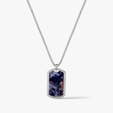 Naszyjnik stalowy z sodalitem