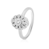 Pierścionek białe złoto z brylantami