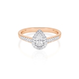 Pierścionek złoty bicolor z brylantem i diamentami