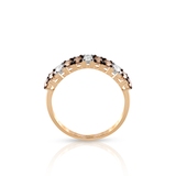 Pierścionek złoty z brązowymi brylantami