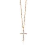 Wisiorek złoty krzyżyk z cyrkoniami