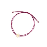 Bransoleta sznurkowa ze złotym kwiatkiem