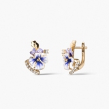 Kolczyki złote Kwiaty Nocy Bratki