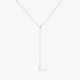 Naszyjnik złoty krawatka z cyrkonią