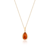 Wisiorek złoty z bursztynem