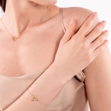 Naszyjnik złoty z perłą i sercem