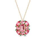 Wisiorek srebrny z różowymi topazami Szekspirowska