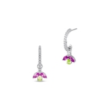 Kolczyki srebrne z kolorowymi kamieniami Mozaika