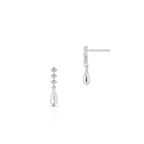 Kolczyki srebrne kropla z cyrkoniami