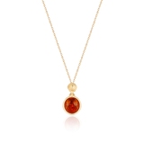 Wisiorek złoty z bursztynem