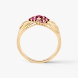 Pierścionek złoty z rubinami TRIO