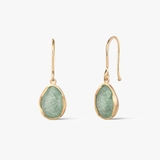 Kolczyki złote z zielonym awenturynem Saint Tropez