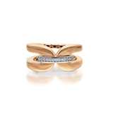 Pierścionek różowe złoto z brylantami