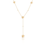 Naszyjnik złoty krawatka z motywem kwiatowym