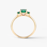 Pierścionek złoty ze szmaragdami TRIO