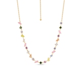 Naszyjnik srebrny z kolorowymi cyrkoniami Mozaika