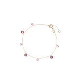 Bransoleta złota z różowymi cyrkoniami