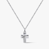 Naszyjnik srebrny krzyżyk z masą perłową