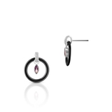 Kolczyki srebrne z czarną ceramiką