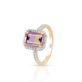 Pierścionek złoty z ametrynem