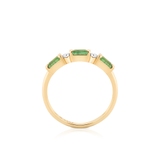 Pierścionek złoty bicolor ze szmaragdami i diamentami