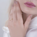 Pierścionek srebrny pozłacany z cyrkoniami